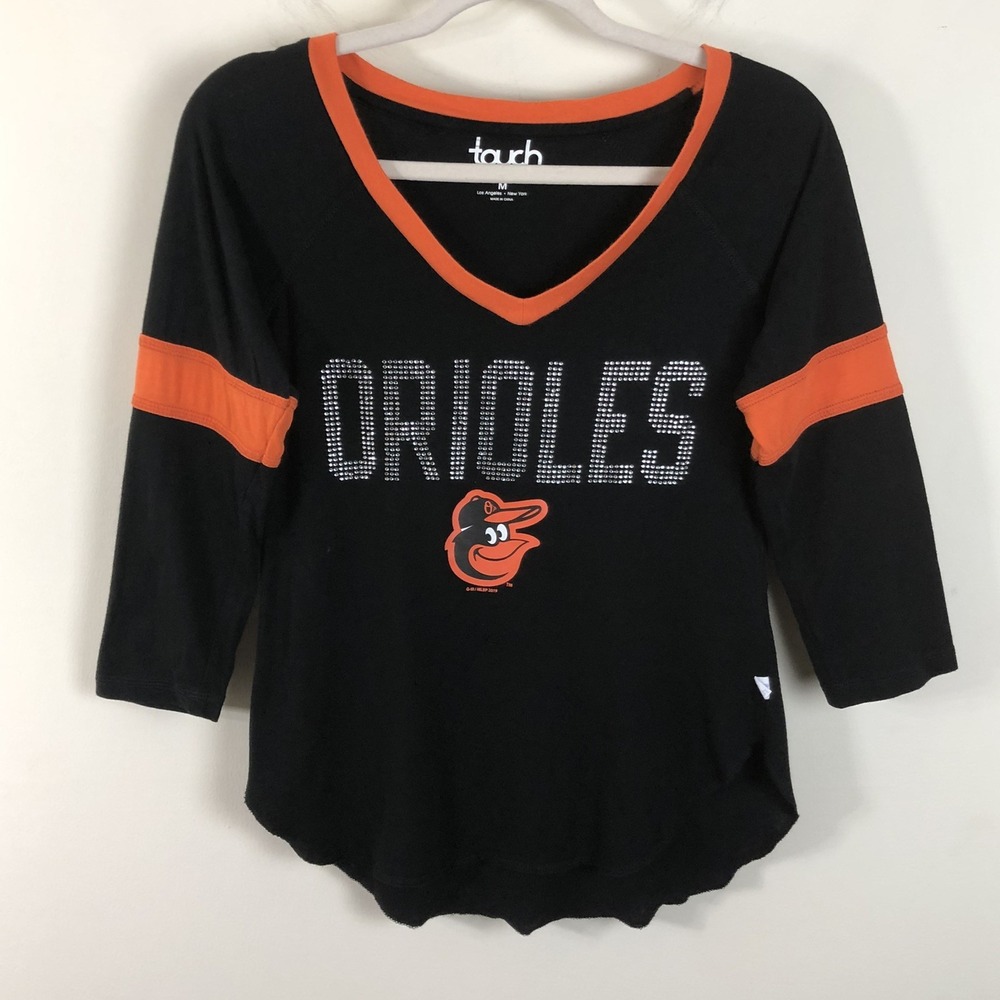 Baltimore Orioles Touch Stadium Shirt Women's Sz M Black Orange MLB Baseball